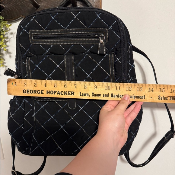 Vera Bradley Black Quilted Backpack - Picture 12 of 12